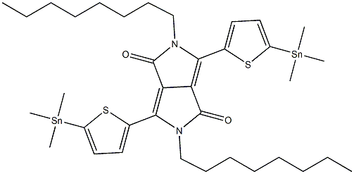 2,5-Dihydro-2,5-dioctyl-3,6-bis[5-(trimethylstannyl)-2-thienyl]pyrrolo[3,4-c]pyrrole-1,4-dione Structure