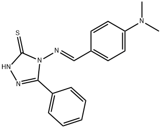 4-({(E)-[4-(dimethylamino)phenyl]methylidene}amino)-5-phenyl-4H-1,2,4-triazole-3-thiol Structure