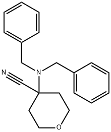 4-(dibenzylamino)oxane-4-carbonitrile Structure