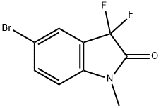 5-bromo-3,3-difluoro-1-methyl-2,3-dihydro-1H-indol-2-one 化学構造式