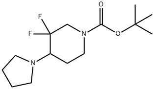 3,3-二氟-4-(吡咯烷-1-基)哌啶-1-羧酸叔丁酯,1686139-26-3,结构式