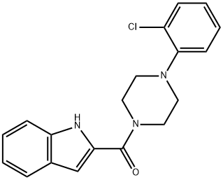 (4-(2-氯苯基)哌嗪-1-基)(1H-吲哚-2-基)甲酮 结构式