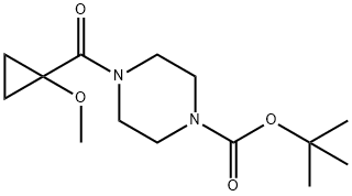 tert-butyl 4-(1-methoxycyclopropanecarbonyl)piperazine-1-carboxylate 化学構造式