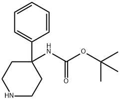 N-(4-苯基哌啶-4-基)氨基甲酸叔丁酯 结构式