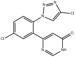 6-(5-氯-2-(4-氯-1H-1,2,3-三唑-1-基)苯基)嘧啶-4-醇, 1802430-55-2, 结构式