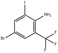 Benzenamine, 4-bromo-2-iodo-6-(trifluoromethyl)- Structure