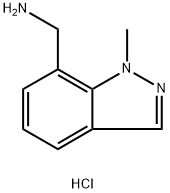 (1-methyl-1H-indazol-7-yl)methanamine hydrochloride, 1810069-86-3, 结构式