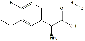 (2S)-2-アミノ-2-(4-フルオロ-3-メトキシフェニル)酢酸-塩酸塩 化学構造式