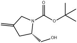 (S)-TERT-BUTYL 2-(HYDROXYMETHYL)-4-METHYLENEPYRROLIDINE-1-CARBOXYLATE Struktur