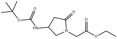 Ethyl 4-(Boc-amino)-2-oxopyrrolidine-1-acetate 化学構造式