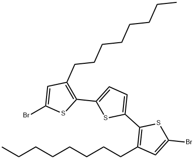 IN1500, 	 5,5''-二溴-3,3''-二辛基-2,2':5',2''-三联噻吩,185350-30-5,结构式