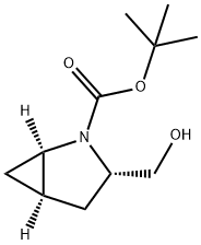 tert-butyl (3S)-3-(hydroxymethyl)-2-azabicyclo[3.1.0]hexane-2-carboxylate 化学構造式