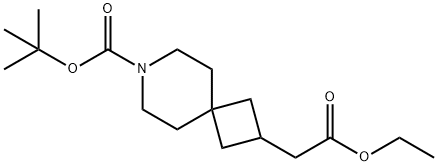 7-Azaspiro[3.5]nonane-2-acetic acid, 7-[(1,1-dimethylethoxy)carbonyl]-, ethyl ester Structure
