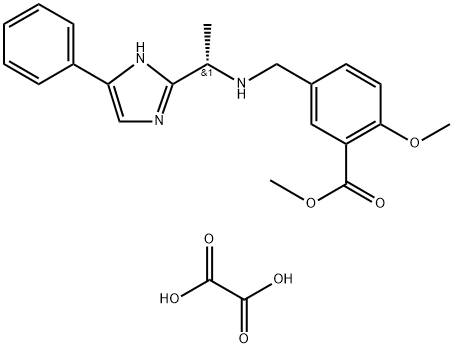 (S)-methyl 2-methoxy-5-(((1-(4-phenyl-1H-imidazol-2-yl)ethyl)amino)methyl)benzoate oxalate,2046303-09-5,结构式