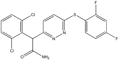 alpha-(2,6-Dichlorophenyl)-6-[(2,4-difluorophenyl)thio]-3-pyridazineacetamide Struktur