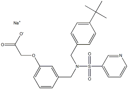 sodium salt of (3-(((4-tert-butyl-benzyl)-(pyridine-3-sulfonyl)-amino)-methyl)-phenoxy)-acetic acid 结构式