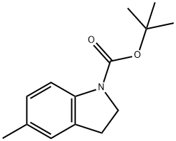 tert-Butyl 5-methylindoline-1-carboxylate 化学構造式