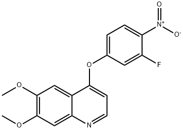 4-(3-Fluoro-4-nitrophenoxy)-6,7-dimethoxyquinoline Struktur