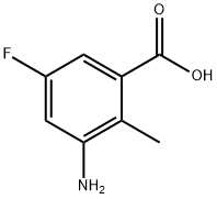 3-氨基-5-氟-2-甲基苯甲酸,246877-31-6,结构式