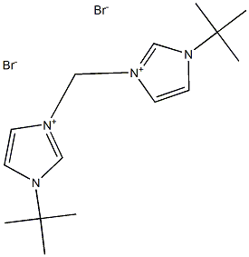 3,3'-Methylenebis(1-tert-butyl-3-imidazolium Bromide) Structure