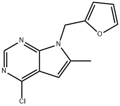 4-Chloro-7-(furan-2-ylmethyl)-6-methyl-7H-pyrrolo[2,3-d]pyrimidine 结构式