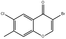 3-溴-6-氯-7-甲基-4H-1-苯并吡喃-4-酮 结构式