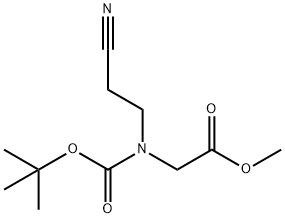 N-(2-氰基乙基)-N-[叔丁氧羰基]甘氨酸甲酯, 266353-19-9, 结构式