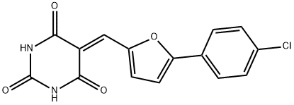 5-[[5-(4-chlorophenyl)furan-2-yl]methylidene]-1,3-diazinane-2,4,6-trione,302823-66-1,结构式