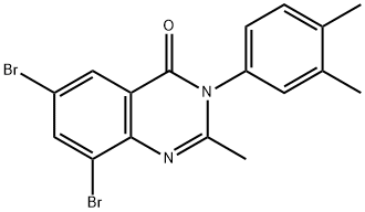 6,8-dibromo-3-(3,4-dimethylphenyl)-2-methylquinazolin-4(3H)-one Struktur