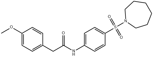 N-[4-(azepan-1-ylsulfonyl)phenyl]-2-(4-methoxyphenyl)acetamide,308293-96-1,结构式