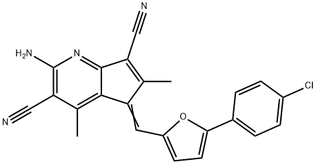 (5Z)-2-amino-5-{[5-(4-chlorophenyl)furan-2-yl]methylidene}-4,6-dimethyl-5H-cyclopenta[b]pyridine-3,7-dicarbonitrile|
