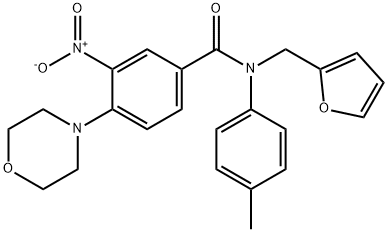 N-(2-furylmethyl)-N-(4-methylphenyl)-4-(4-morpholinyl)-3-nitrobenzamide Structure