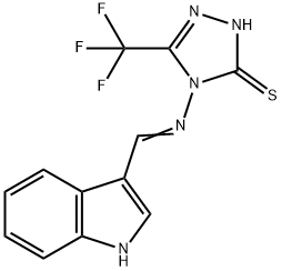 4-[(1H-indol-3-ylmethylene)amino]-5-(trifluoromethyl)-4H-1,2,4-triazol-3-yl hydrosulfide,328022-36-2,结构式