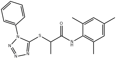 2-[(1-phenyl-1H-tetrazol-5-yl)sulfanyl]-N-(2,4,6-trimethylphenyl)propanamide|