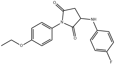 1-(4-ethoxyphenyl)-3-(4-fluoroanilino)-2,5-pyrrolidinedione 结构式