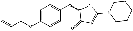 (5E)-2-(piperidin-1-yl)-5-[4-(prop-2-en-1-yloxy)benzylidene]-1,3-thiazol-4(5H)-one,332109-26-9,结构式