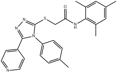 2-{[4-(4-methylphenyl)-5-(pyridin-4-yl)-4H-1,2,4-triazol-3-yl]sulfanyl}-N-(2,4,6-trimethylphenyl)acetamide 化学構造式