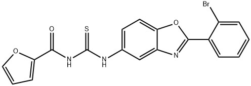 N-[2-(2-bromophenyl)-1,3-benzoxazol-5-yl]-N'-(2-furoyl)thiourea 结构式