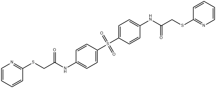 N,N'-(sulfonyldibenzene-4,1-diyl)bis[2-(pyridin-2-ylsulfanyl)acetamide] Struktur