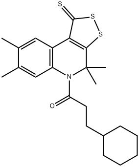 3-cyclohexyl-1-(4,4,7,8-tetramethyl-1-thioxo-1,4-dihydro-5H-[1,2]dithiolo[3,4-c]quinolin-5-yl)propan-1-one|