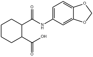 2-(benzo[d][1,3]dioxol-5-ylcarbamoyl)cyclohexanecarboxylic acid Struktur