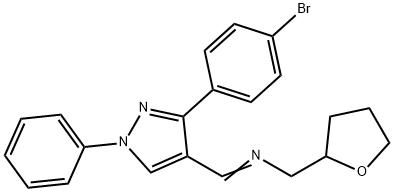 N-{(E)-[3-(4-bromophenyl)-1-phenyl-1H-pyrazol-4-yl]methylidene}-1-(tetrahydrofuran-2-yl)methanamine Structure