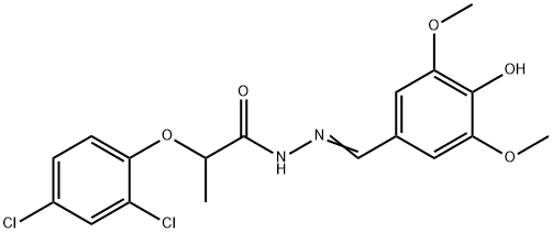 (E)-2-(2,4-dichlorophenoxy)-N'-(4-hydroxy-3,5-dimethoxybenzylidene)propanehydrazide Struktur