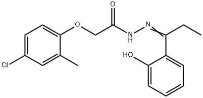 (E)-2-(4-chloro-2-methylphenoxy)-N'-(1-(2-hydroxyphenyl)propylidene)acetohydrazide Structure