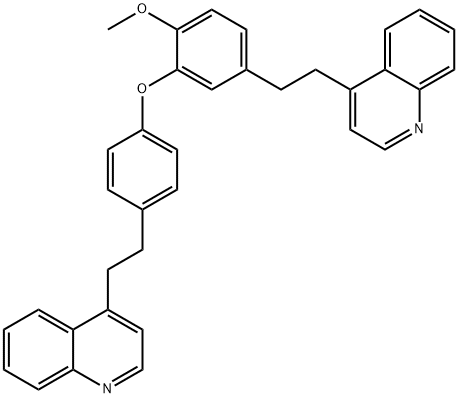 4-[2-[4-[2-methoxy-5-[2-(4-quinolyl)ethyl]phenoxy]phenyl]ethyl]quinoline 化学構造式