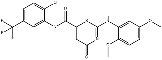 371232-48-3 N-[2-chloro-5-(trifluoromethyl)phenyl]-2-[(2,5-dimethoxyphenyl)amino]-4-oxo-5,6-dihydro-4H-1,3-thiazine-6-carboxamide