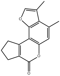 3,4-dimethyl-9,10-dihydrocyclopenta[c]furo[2,3-f]chromen-7(8H)-one Structure