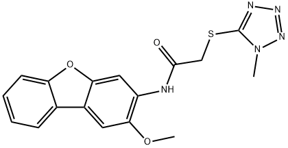 N-(2-methoxydibenzo[b,d]furan-3-yl)-2-[(1-methyl-1H-tetrazol-5-yl)sulfanyl]acetamide Struktur