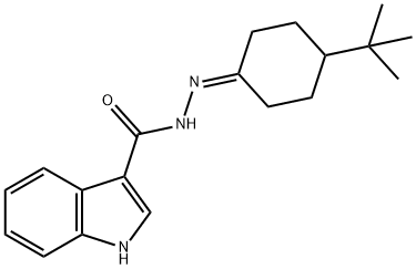 N'-(4-(tert-butyl)cyclohexylidene)-1H-indole-3-carbohydrazide 结构式
