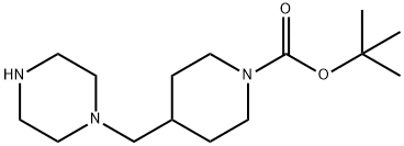 tert-butyl 4-((piperazin-1-yl)methyl)piperidine-1-carboxylate Struktur